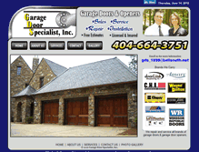 Tablet Screenshot of garagedoorspecialistinc.com